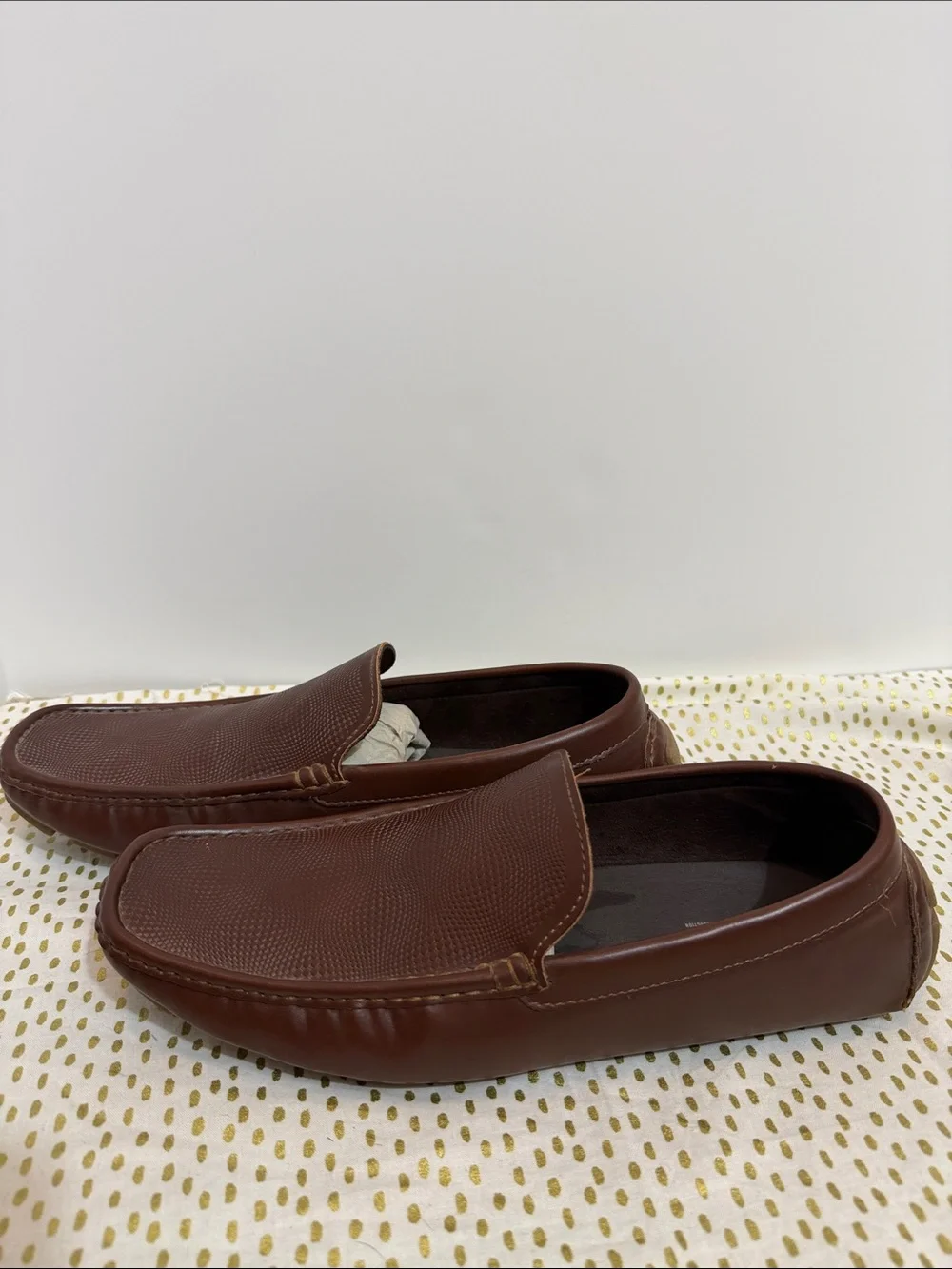Kenneth Cole Men's Textured Brown Slip-On Loafers